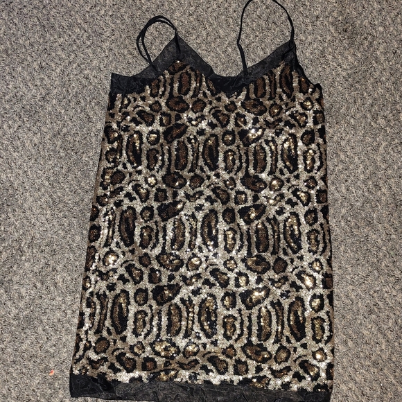 Wild Honey leopard sequin tank top size small - Picture 1 of 3
